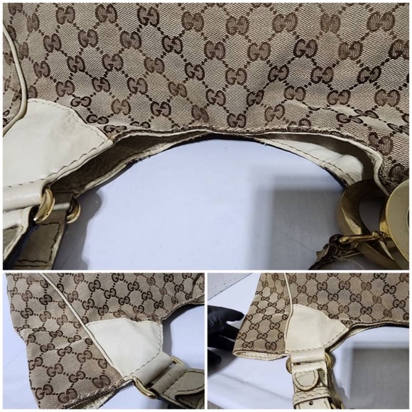 Authentic Gucci GG Canvas Charlotte Hobo Bag Beige/Cream - Picture 10 of 16